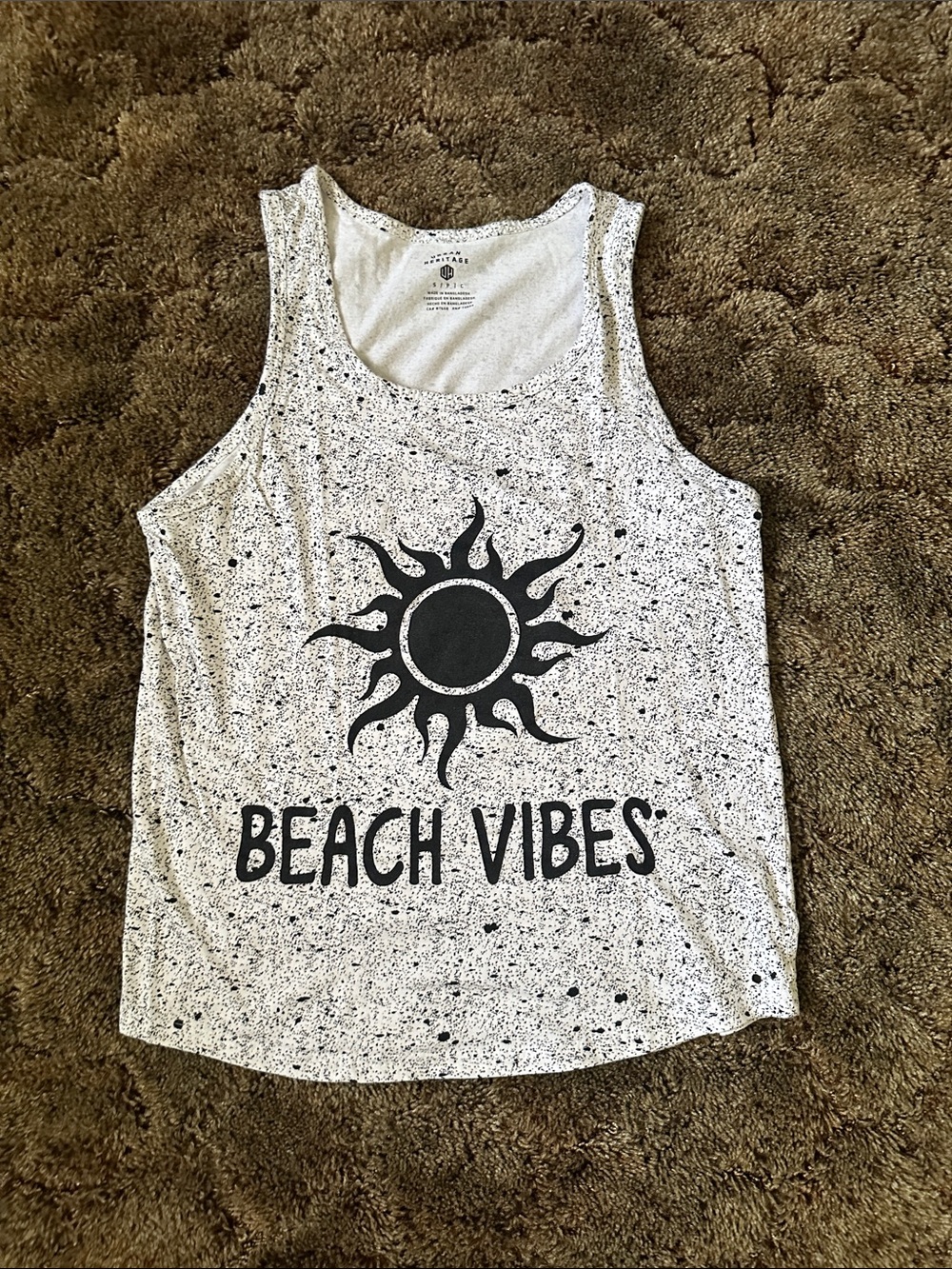 Urban Heritage White Speckled Tank Top